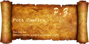 Pott Zamfira névjegykártya